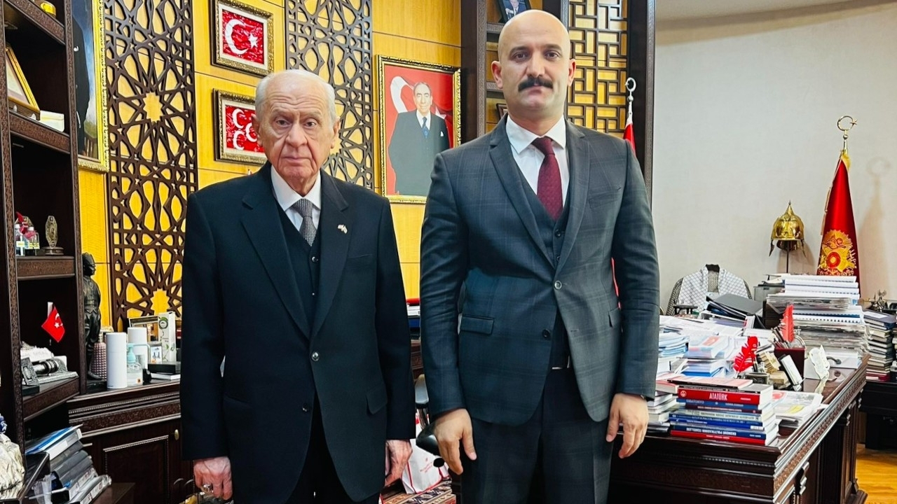 MHP Lideri Devlet Bahçeli, Olcay Kılavuz ile birlikte