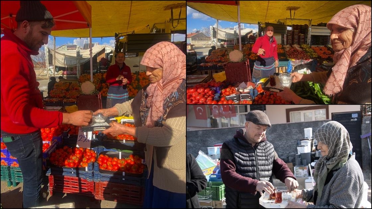 Pazarcı Esnafının Çayları 84 Yaşındaki Sevim Teyzeden Haberi