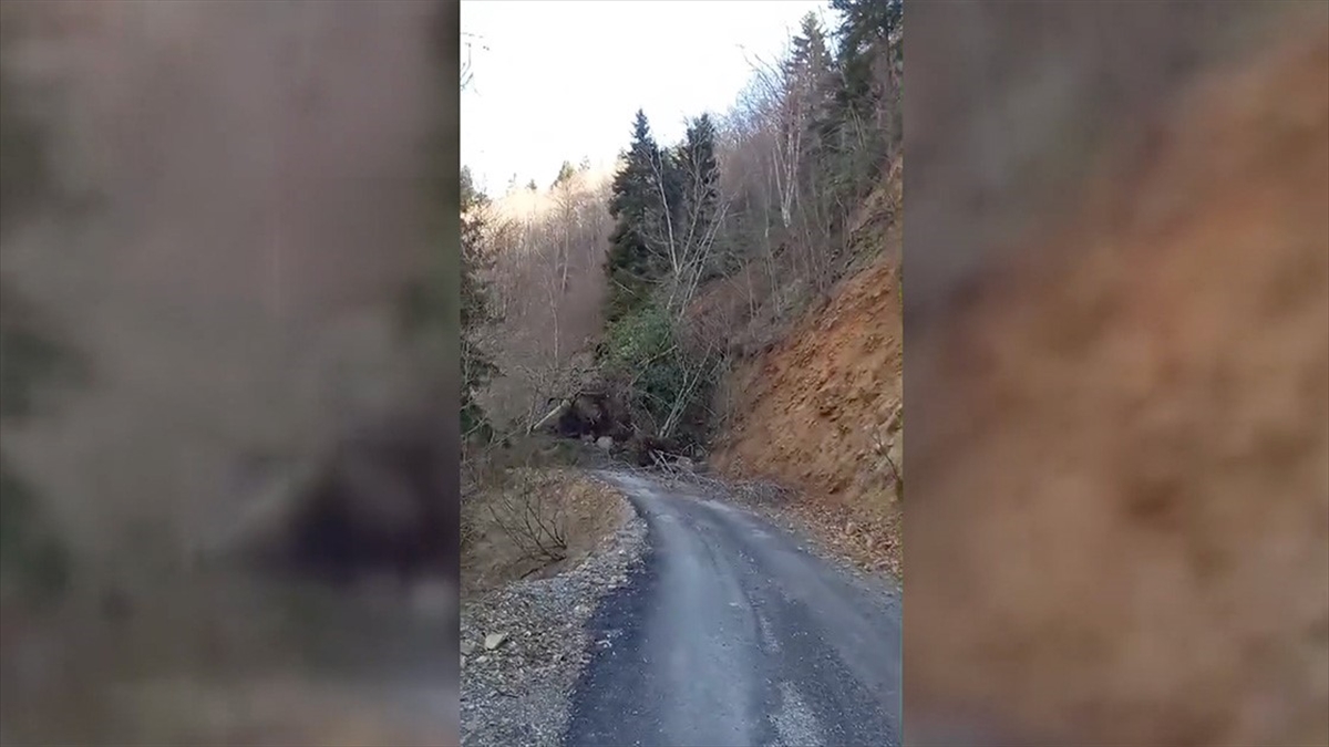 Gümüşhane’de Mahalle Yolundaki Heyelan Kamera Tarafından Kaydedildi Haberi